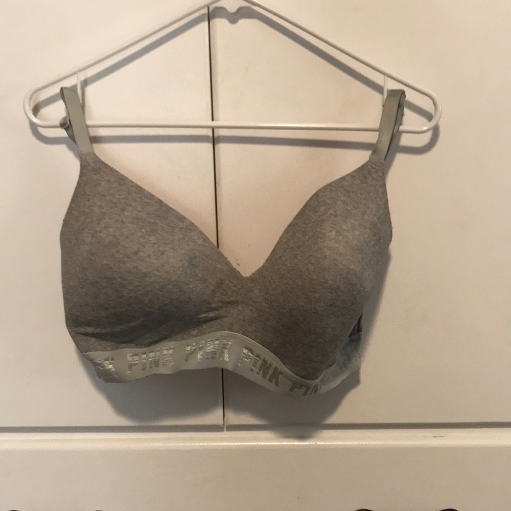 Grey wireless PINK bra